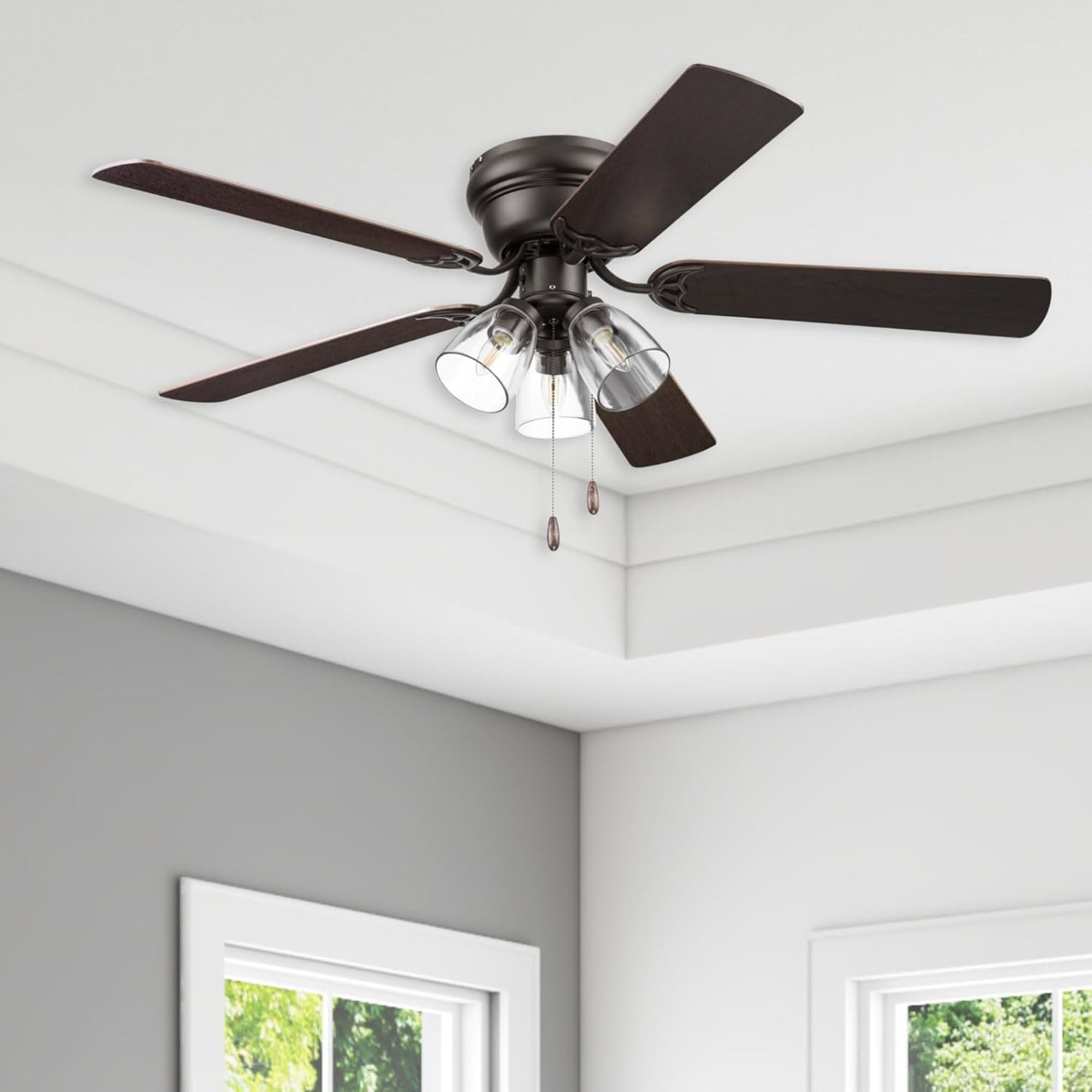 Portage Bay Renton Ceiling Fan with Reversible Motor, 52 Inch, Bronze (Open Box)