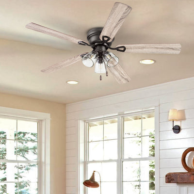 Portage Bay Renton Ceiling Fan with Quiet, Reversible Motor, 52 Inch, Bronze