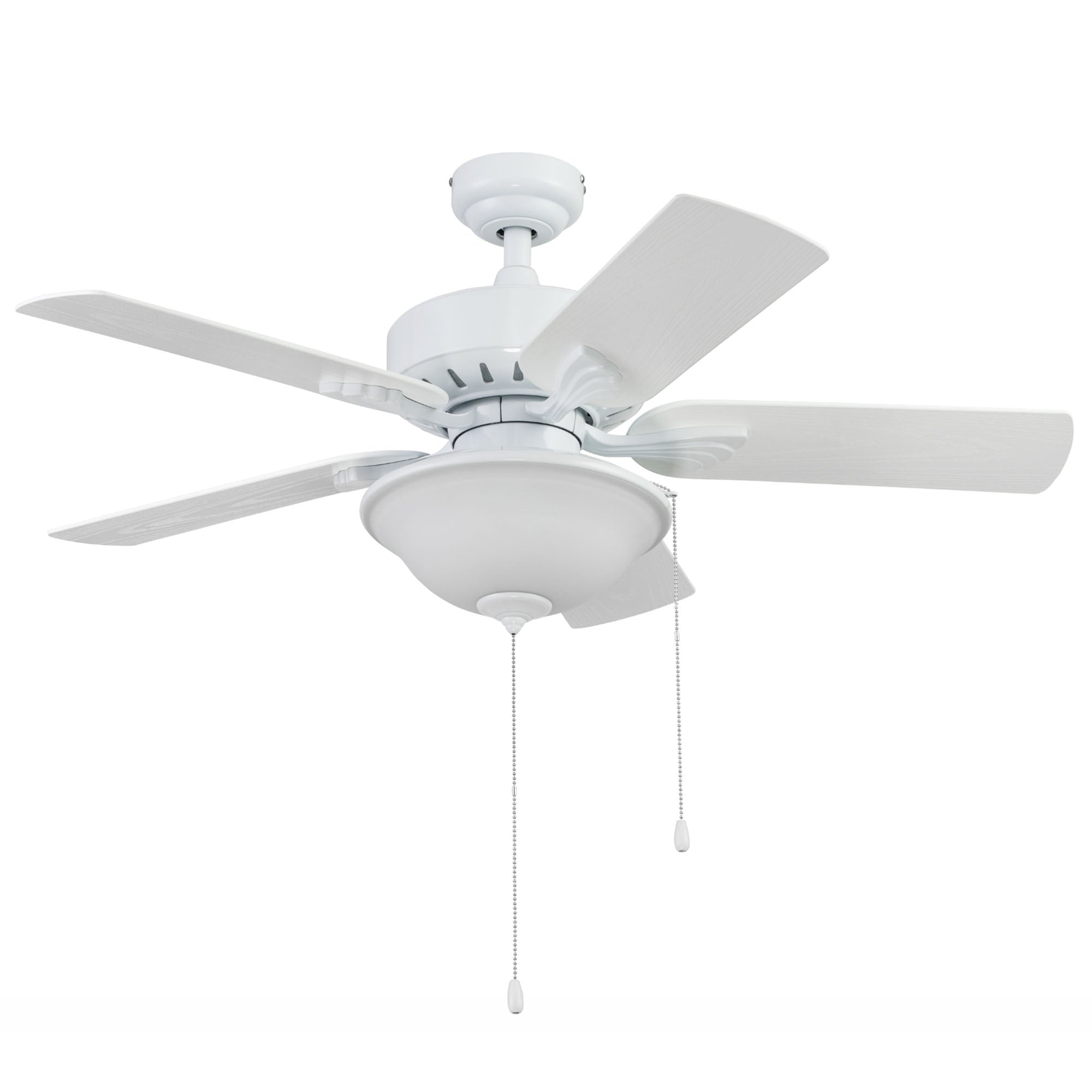 Portage Bay Viretta 42" Ceiling Fan with Light, Quiet Motor & Pull Chain, White