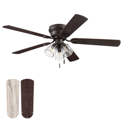 Portage Bay Renton Ceiling Fan with Quiet, Reversible Motor, 52 Inch, Bronze