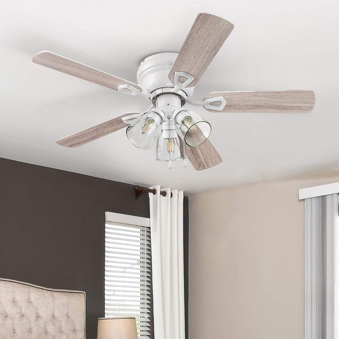 Portage Bay Renton Ceiling Fan with Quiet, Reversible Motor, 52", Brushed Nickel - VMInnovations