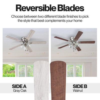 Portage Bay Renton Ceiling Fan with Quiet, Reversible Motor, 52" (Open Box) - VMInnovations