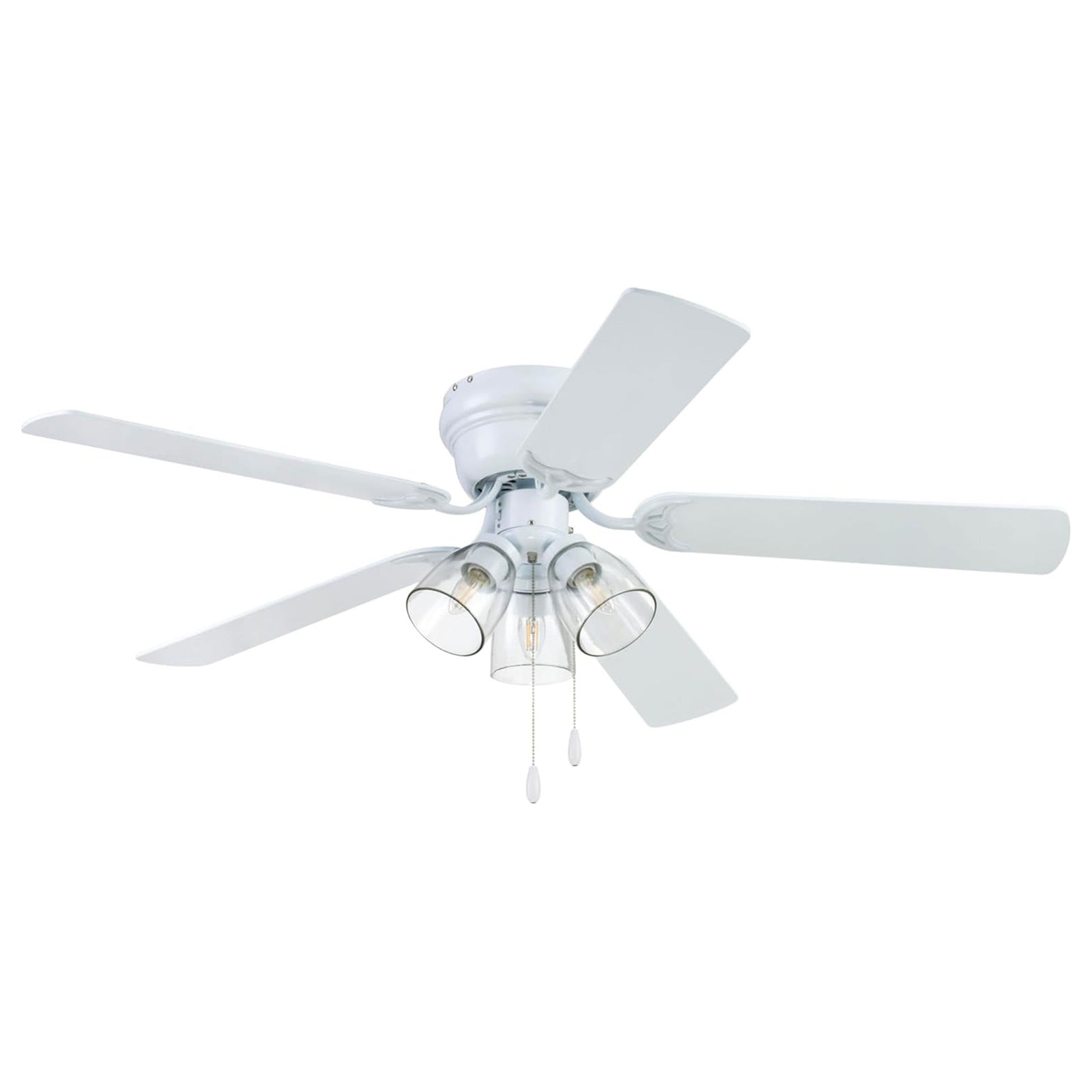 Portage Bay Renton Indoor Ceiling Fan with Quiet, Reversible Motor, 52", White - VMInnovations