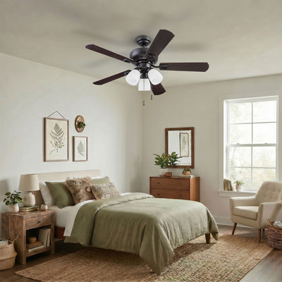 Portage Bay Miller Park Ceiling Fan w/ 5 Reversible Blades & Motor, 44", Bronze - VMInnovations