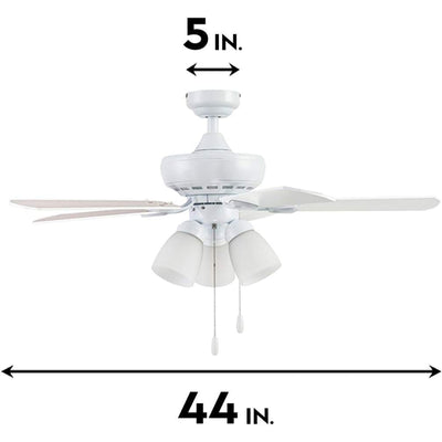 Portage Bay Miller Park Ceiling Fan w/ Reversible Blades, 44", Nickel (Open Box)