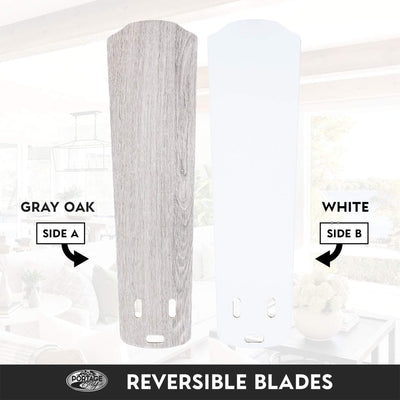 Portage Bay Miller Park Ceiling Fan w/ Reversible Blades, 44", Brushed Nickel - VMInnovations