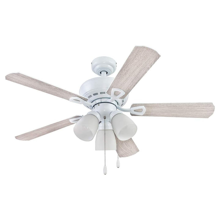 Portage Bay Miller Park Ceiling Fan w/ 5 Reversible Blades & Motor, 44", White - VMInnovations