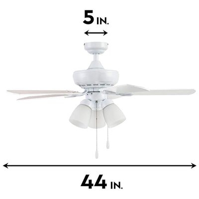 Portage Bay Miller Park Ceiling Fan w/5 Reversible Blades & Motor, 44"(Open Box) - VMInnovations