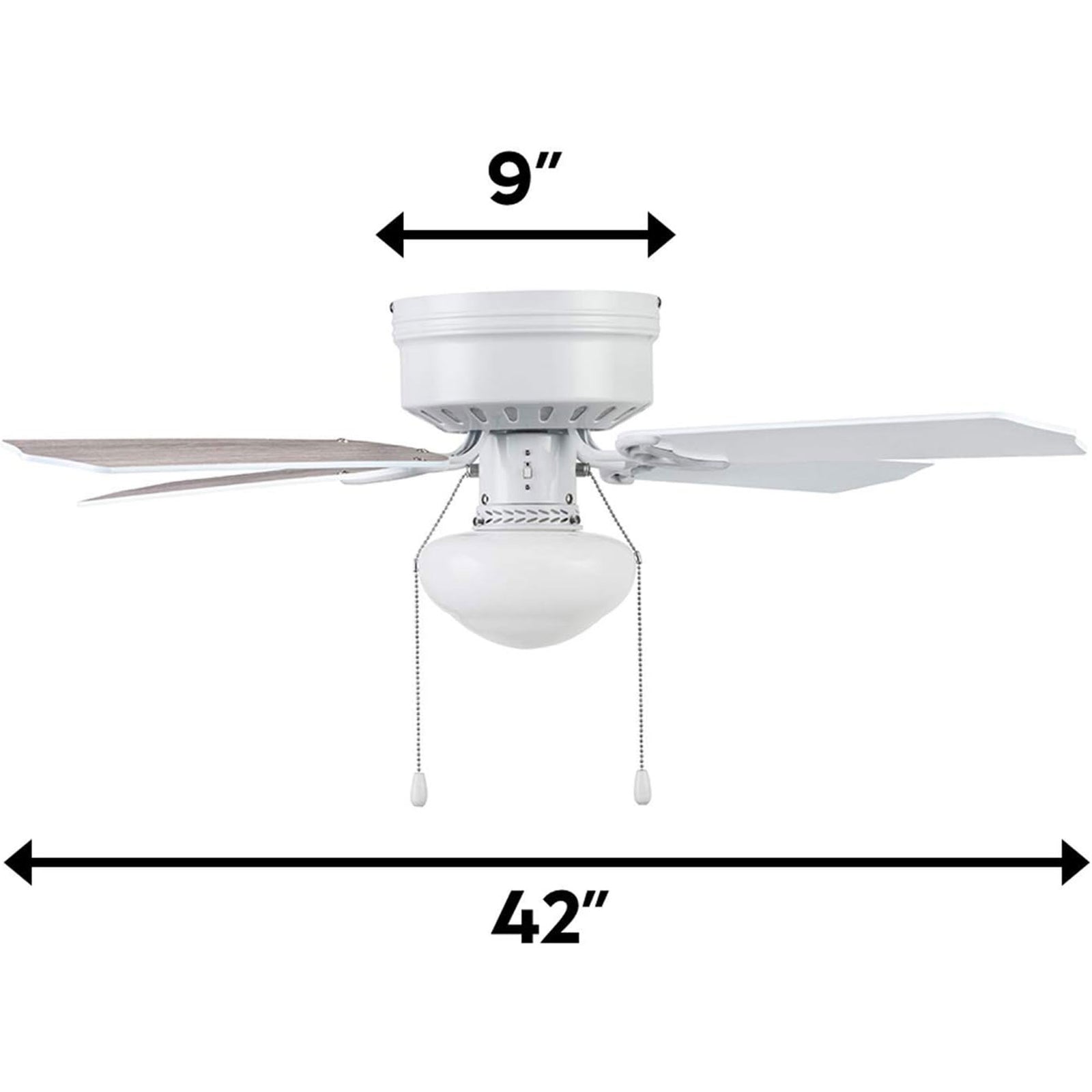 Portage Bay Cherry Hill Ceiling Fan with Quiet, Reversible Motor, 42", White - VMInnovations