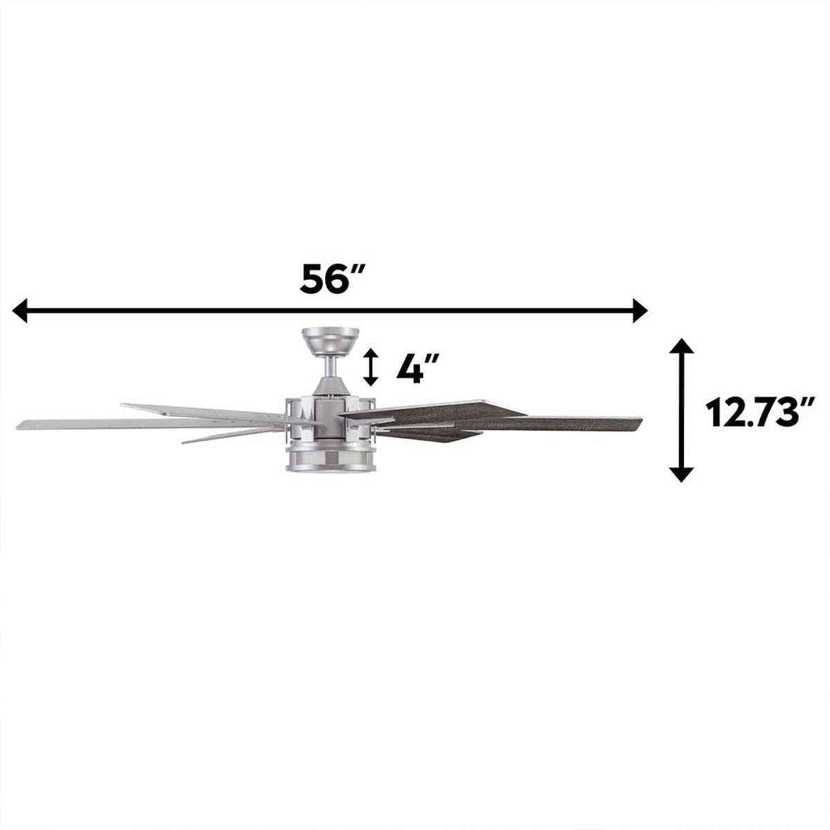 Honeywell Kaliza Ceiling Fan, Quiet Motor and Remote Control, 56", Matte Nickel - VMInnovations