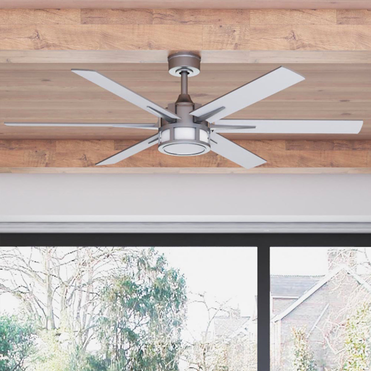 Honeywell Kaliza Ceiling Fan, Quiet Motor and Remote Control, 56", Matte Nickel - VMInnovations