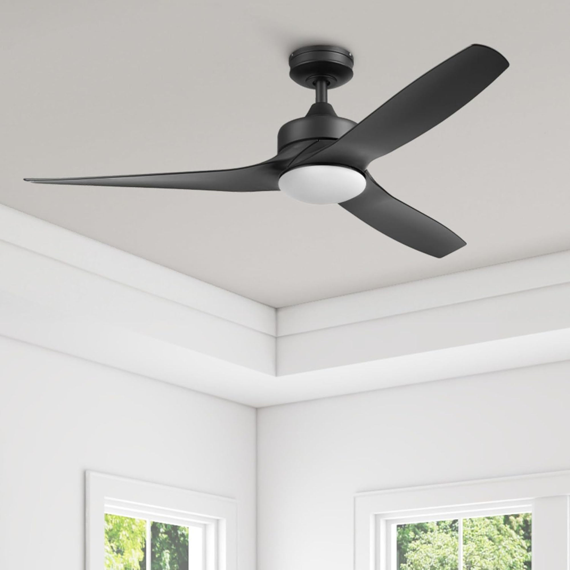 Honeywell Lynton 52" Ceiling Fan w/ Remote, & Reversible Blades, Matte Black - VMInnovations