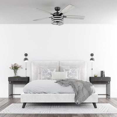 Honeywell Carnegie Ceiling Fan, Quiet Motor and Remote Control, 52", Matte Black (For Parts)