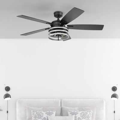 Honeywell Carnegie Ceiling Fan, Quiet Motor and Remote Control, 52", Matte Black (For Parts)