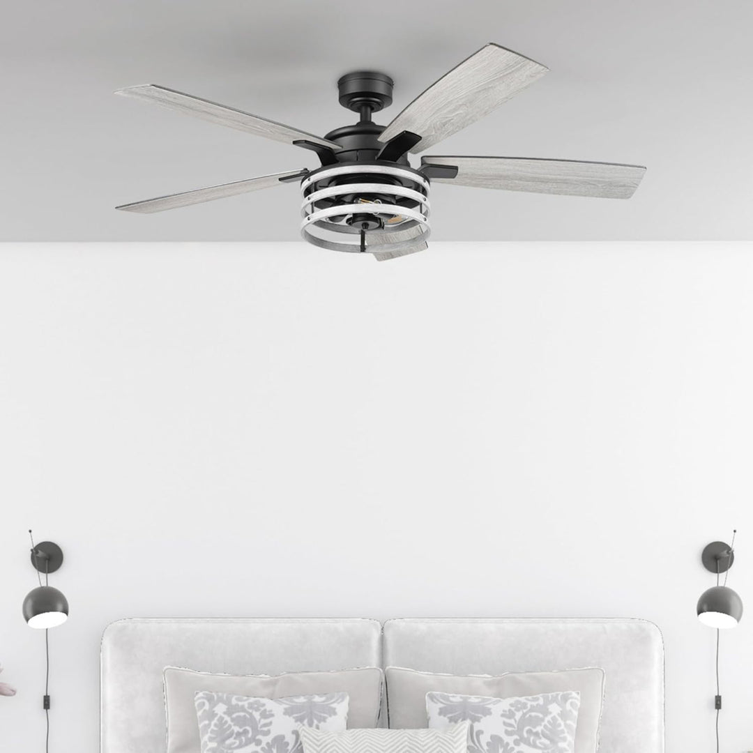 Honeywell Carnegie Ceiling Fan, Quiet Motor and Remote Control, 52", Matte Black