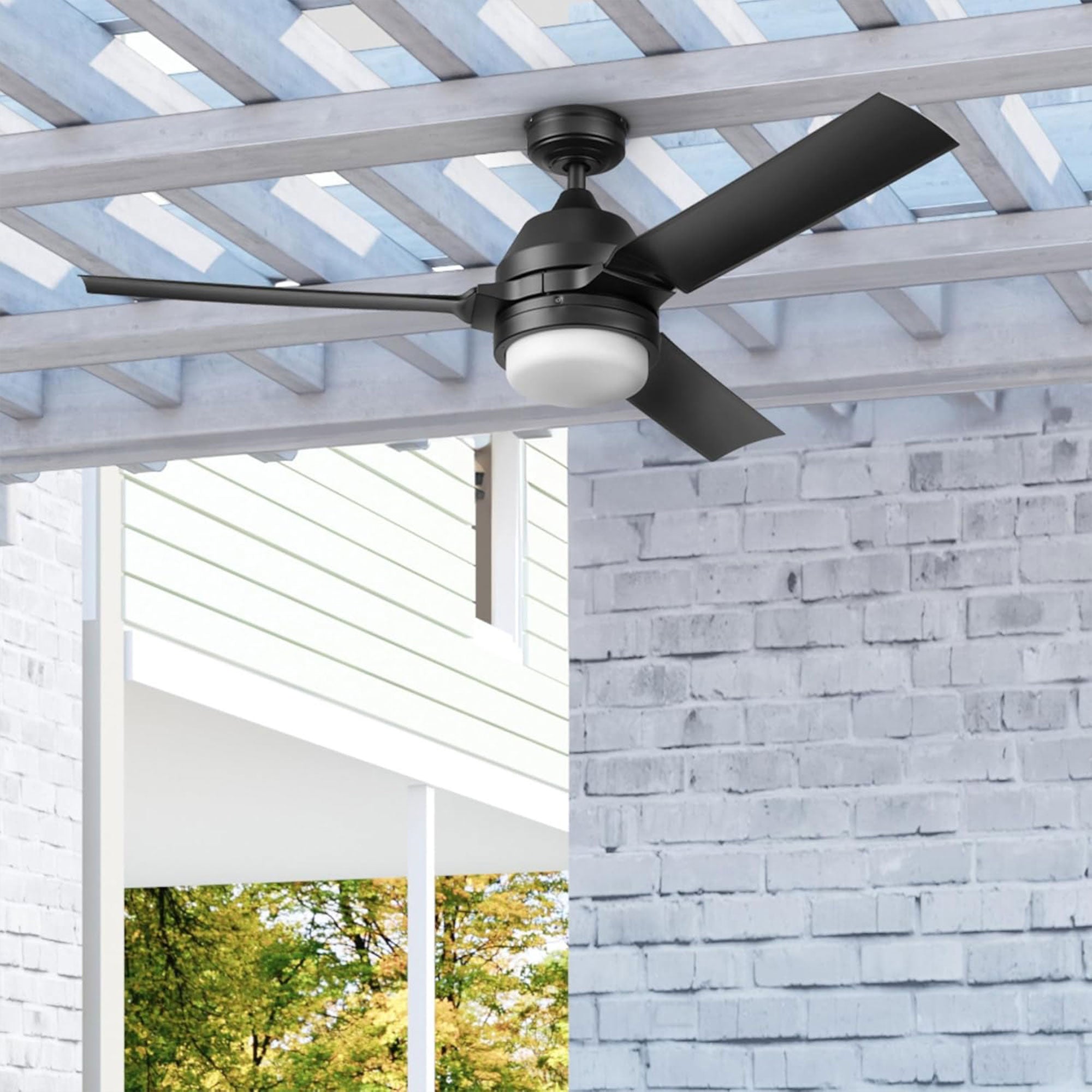 Honeywell Port Isle Modern Outdoor Ceiling Fan, Light & Remote Control(Open Box) - VMInnovations