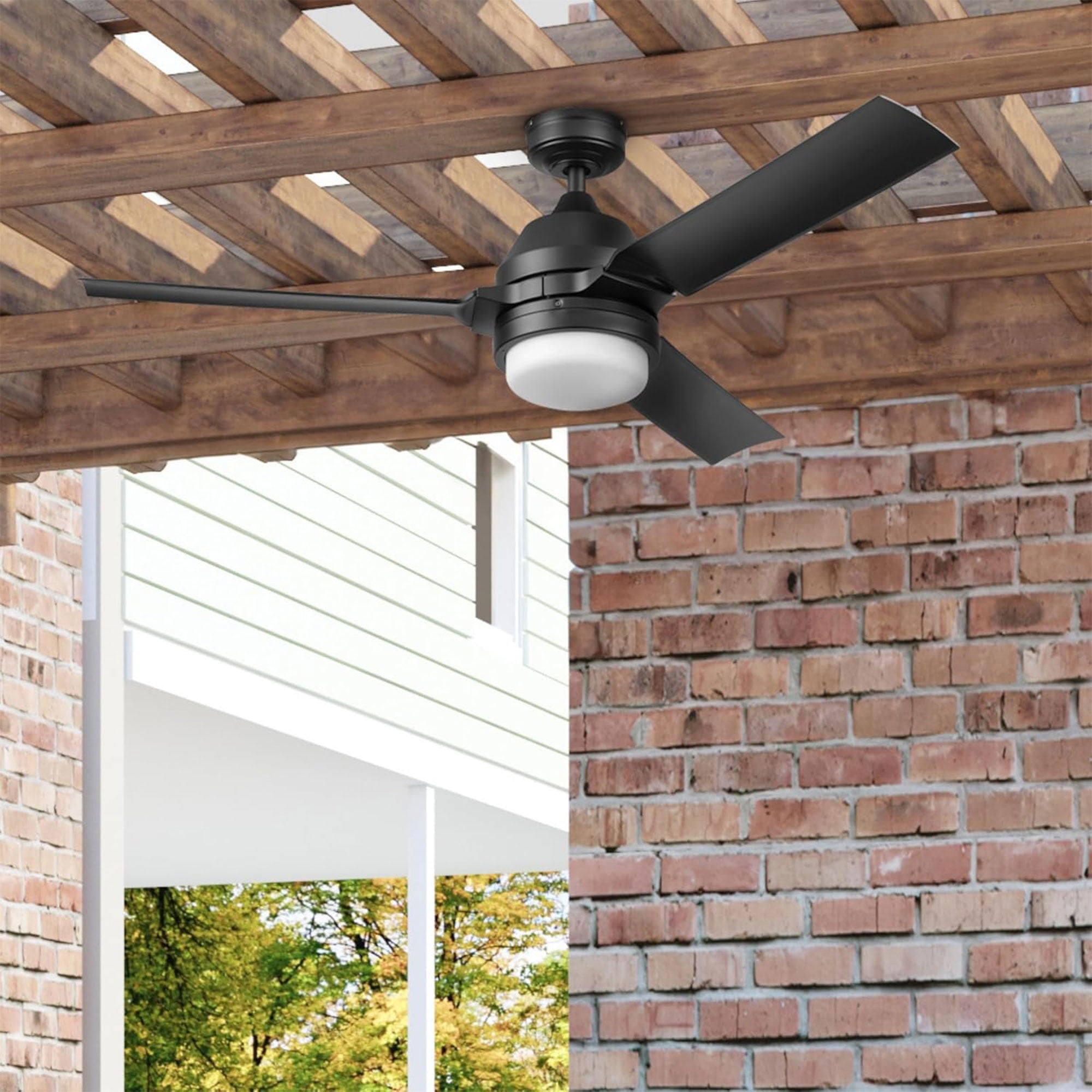 Honeywell Port Isle Modern Outdoor Ceiling Fan, Light & Remote Control(Open Box) - VMInnovations