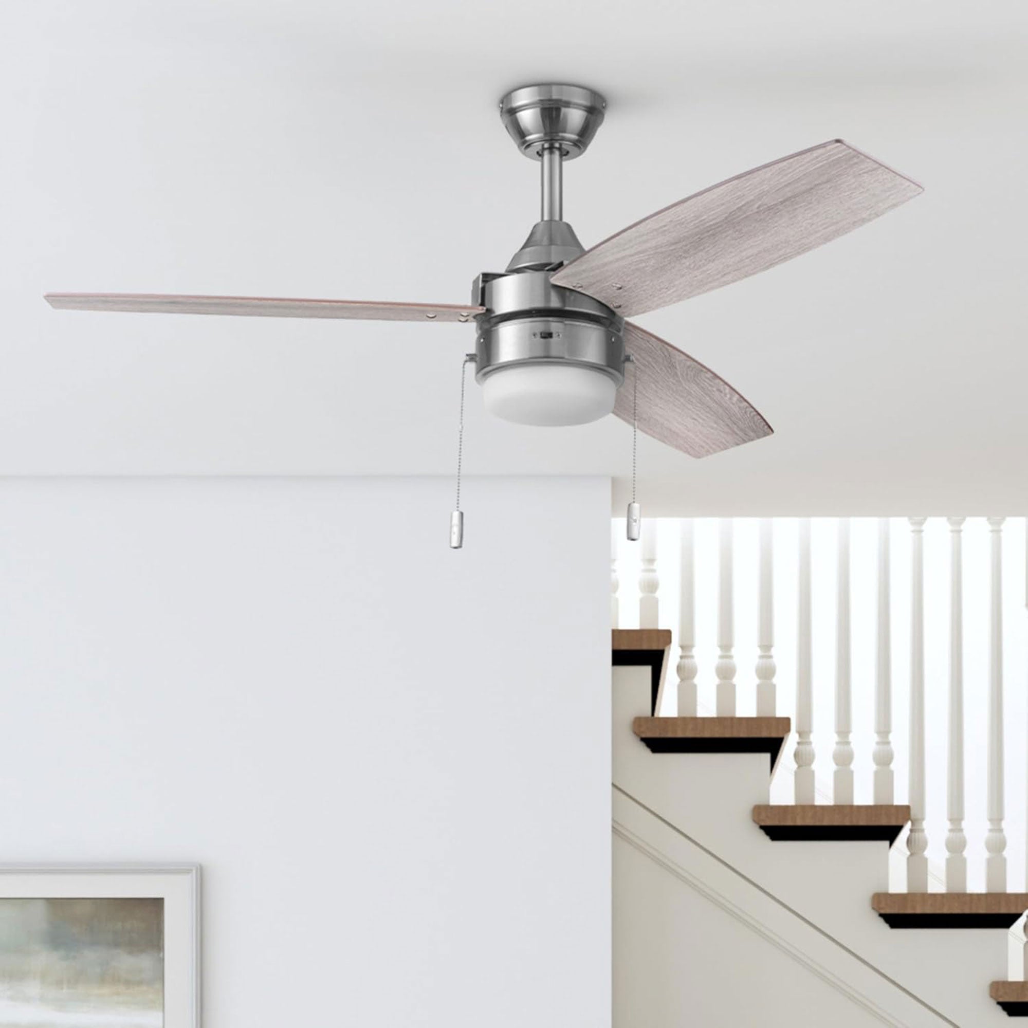Honeywell Berryhill Ceiling Fan, Quiet Motor and Pull Chain, 48" (Open Box) - VMInnovations