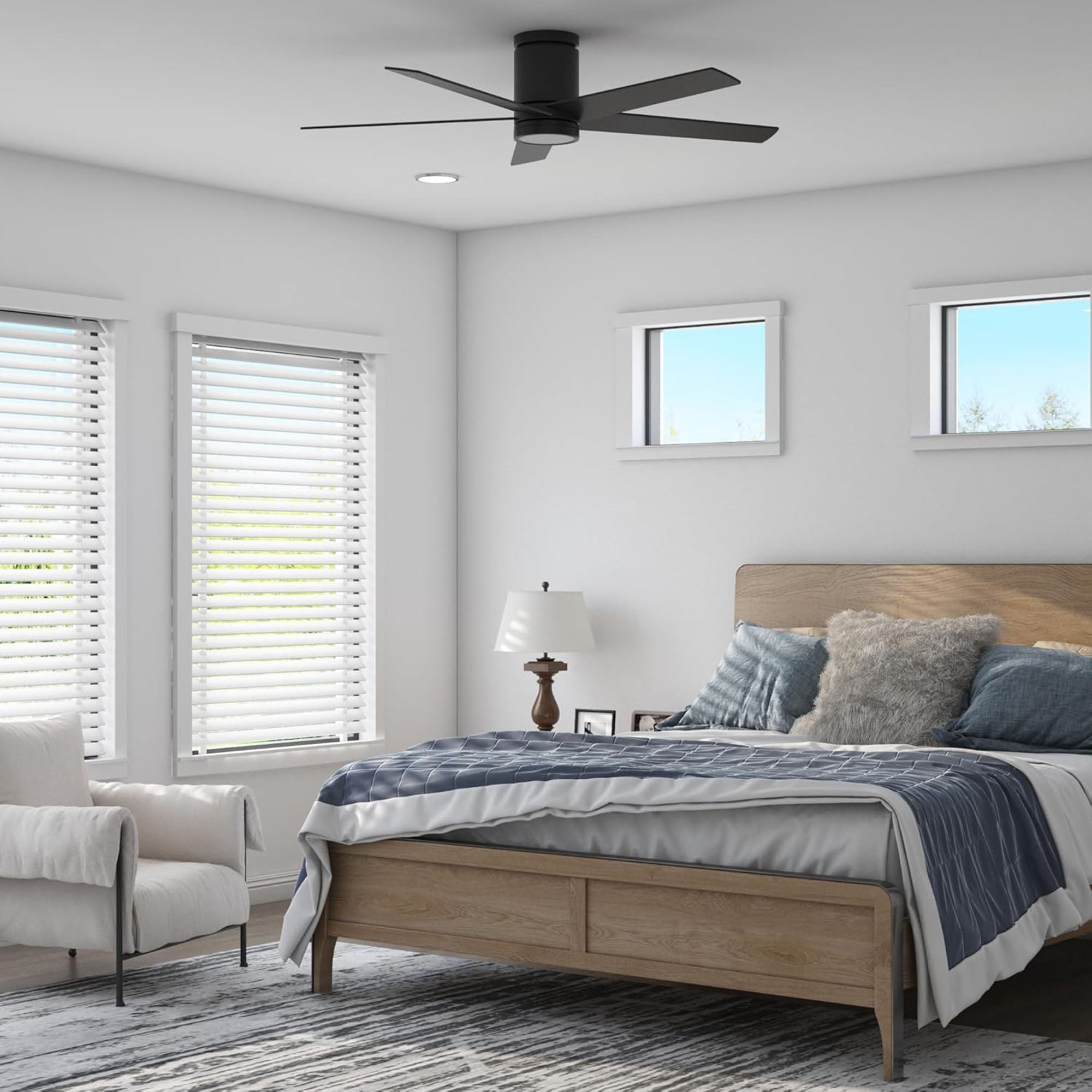 Honeywell Graceshire 52” Ceiling Fan with LED Light and Remote, Matte Black - VMInnovations