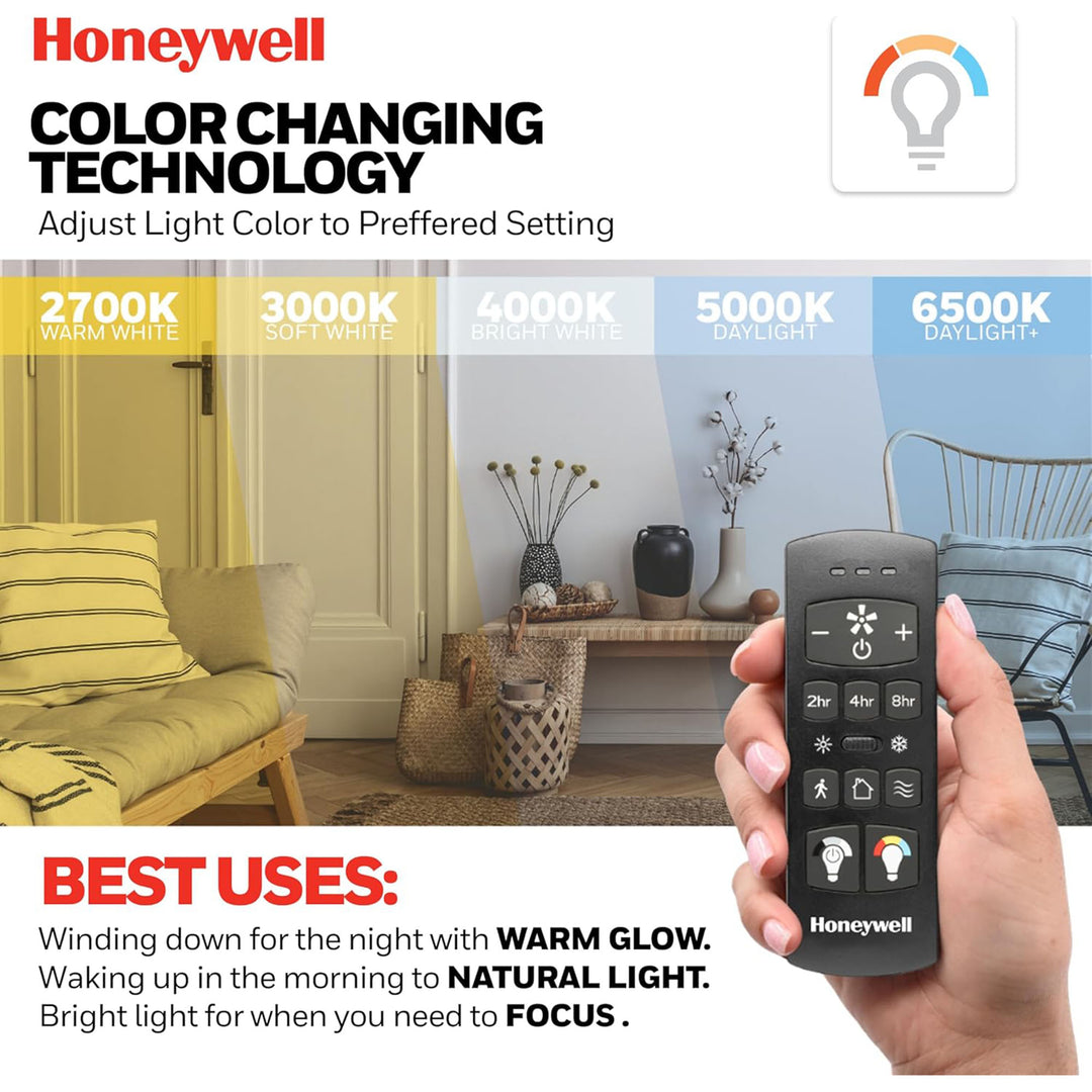 Honeywell Graceshire 52” Ceiling Fan with LED Light and Remote, Brushed Nickel