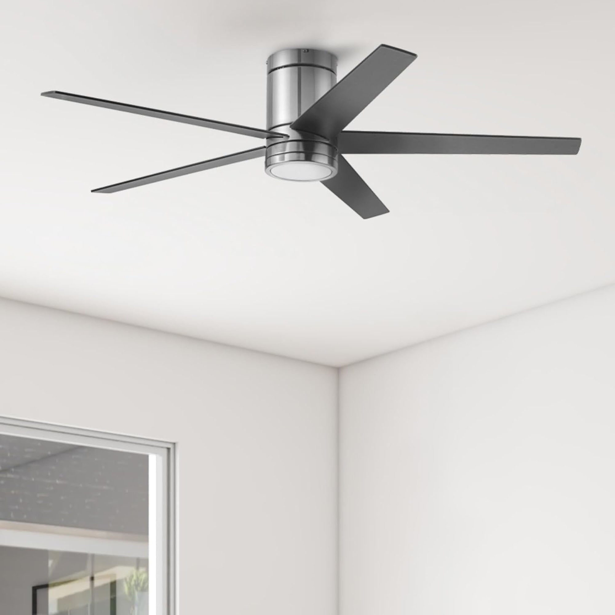 Honeywell Graceshire 52” Ceiling Fan with LED Light & Remote, Nickel (Used)