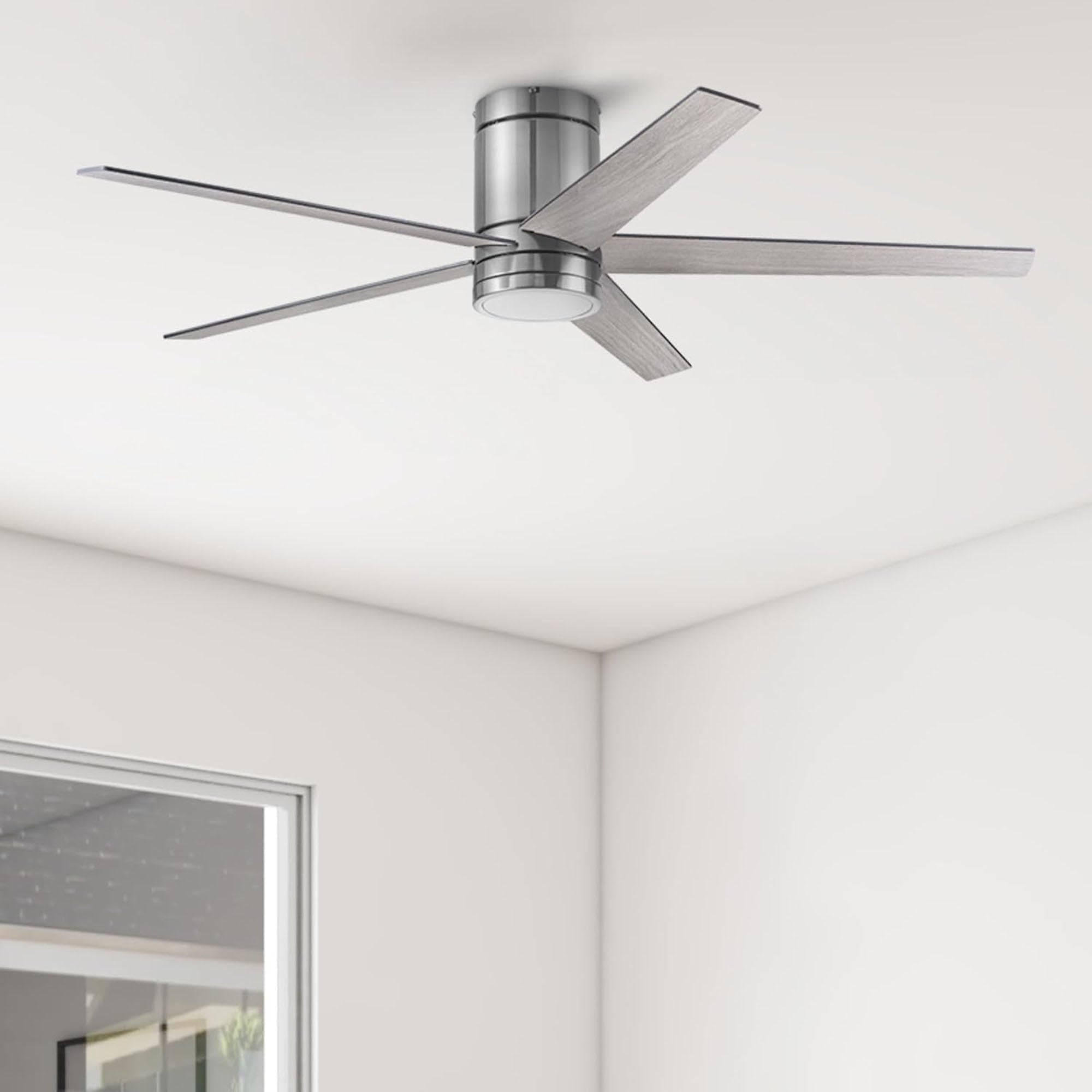 Honeywell Graceshire 52” Ceiling Fan with LED Light & Remote, Nickel (Used)