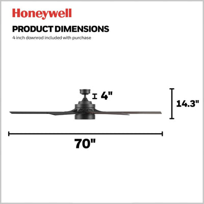 Honeywell Xerxes 70" Ceiling Fan w/ Remote Control, & Reversible Blades (Used) - VMInnovations