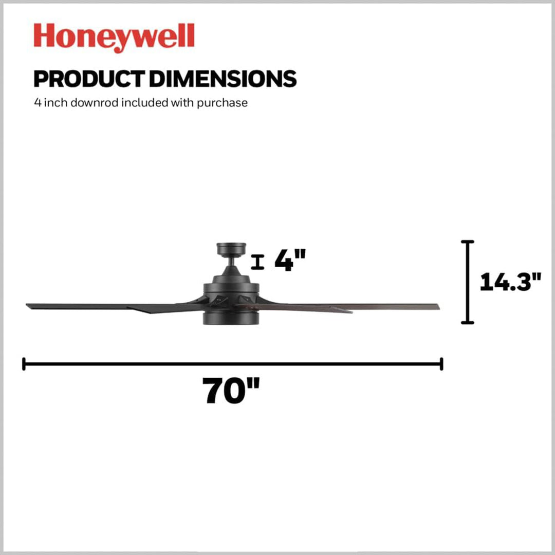 Honeywell Xerxes 70" Ceiling Fan w/ Remote Control, & Reversible Blades (Used)