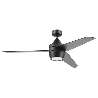 Honeywell 52" Indoor Ceiling Fan Light, Remote, 3 Blade, Dual Mount, Matte Black - VMInnovations