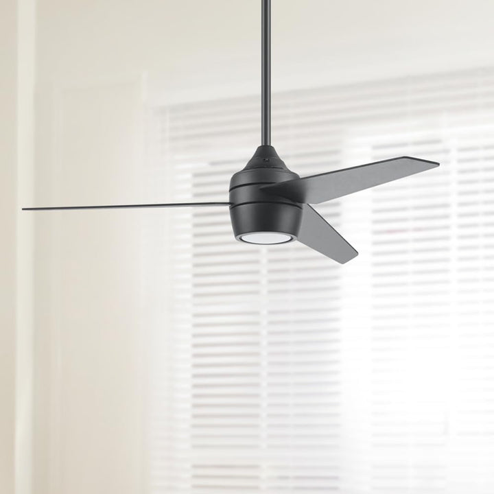 Honeywell 52" Indoor Ceiling Fan Light, Remote, 3 Blade, Dual Mount, Matte Black