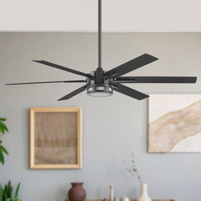 Honeywell Ceiling Fan, Color Changing LED & Remote Control, 60", Black(Open Box) - VMInnovations