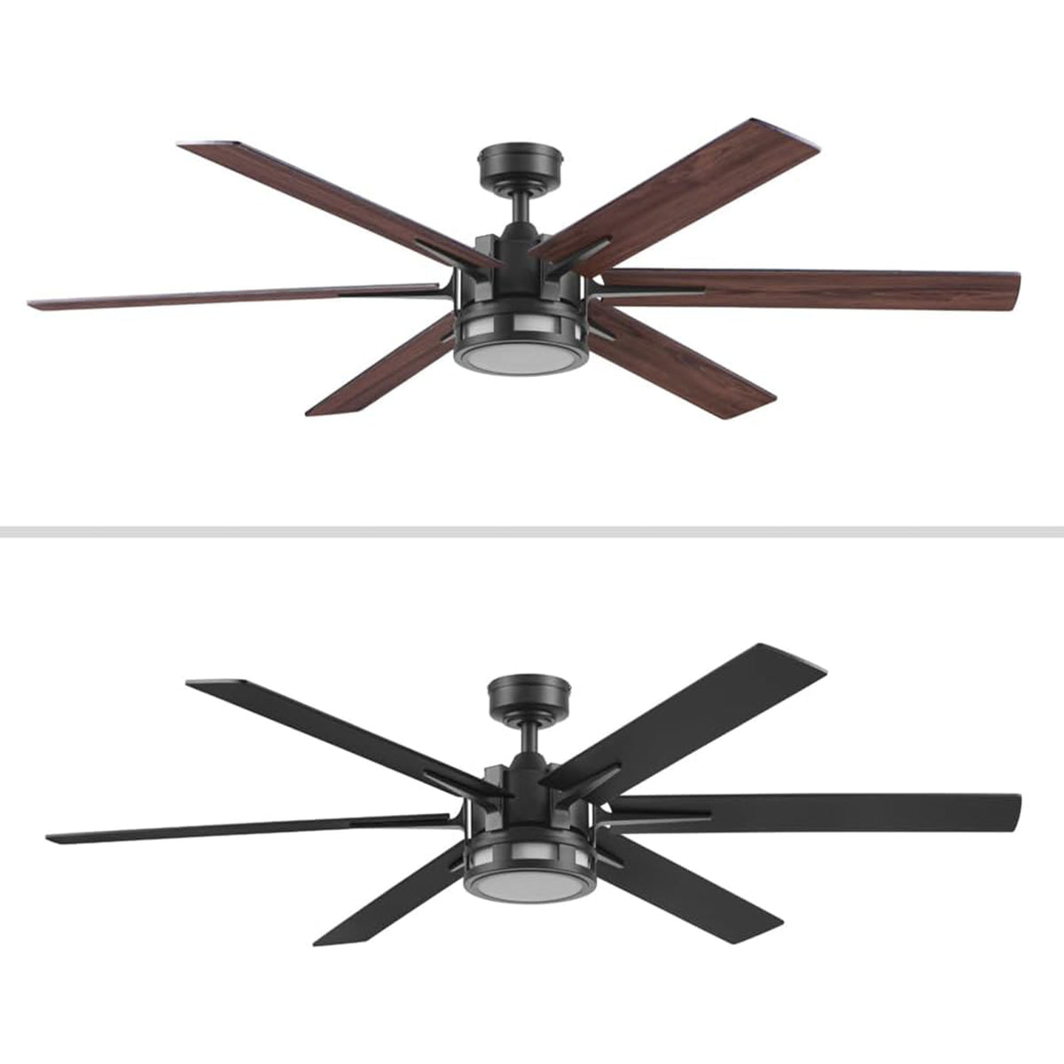 Honeywell Ceiling Fan, Color Changing LED & Remote Control, 60", Black(Open Box) - VMInnovations