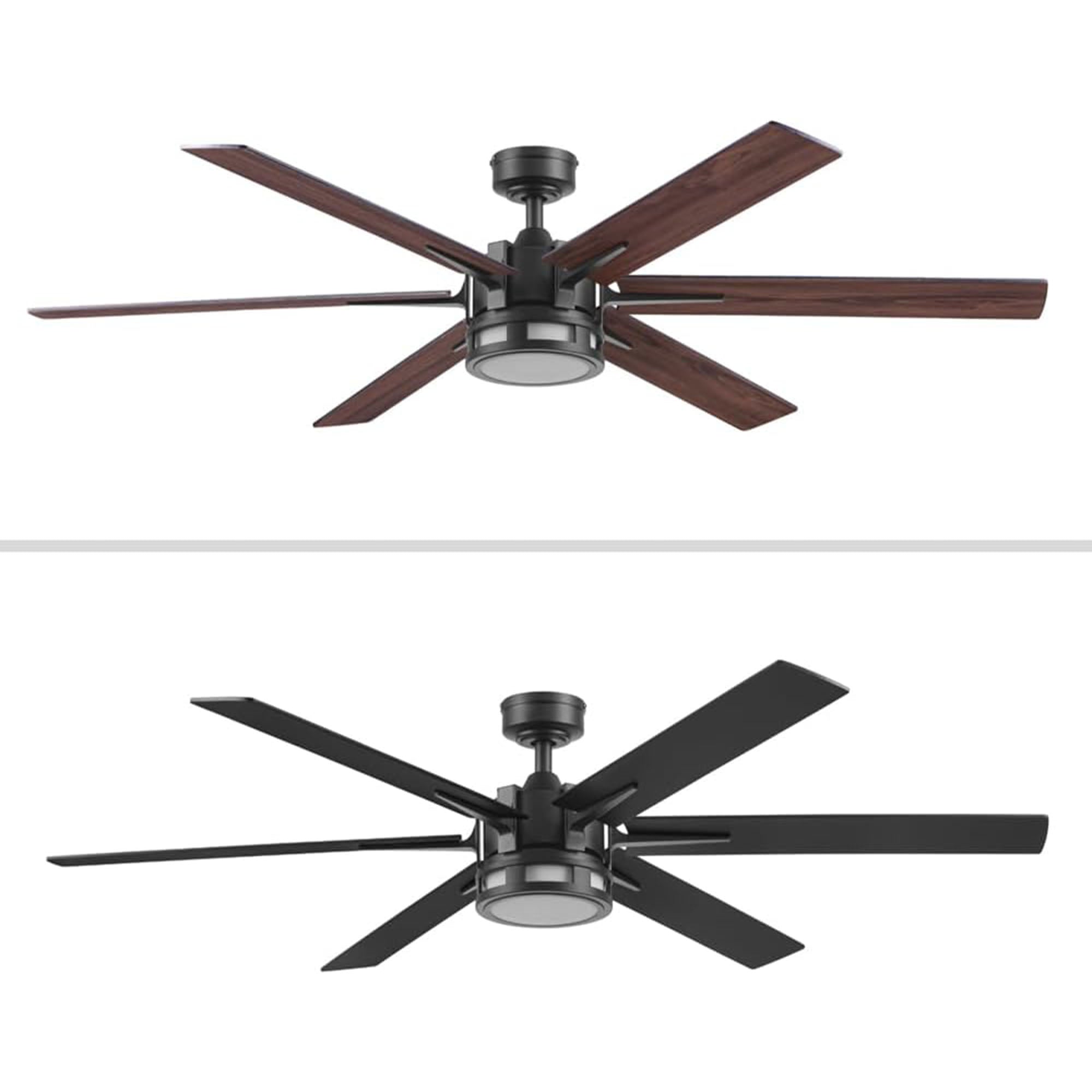 Honeywell Ceiling Fan, Color Changing LED & Remote Control, 60", Black(Open Box) - VMInnovations