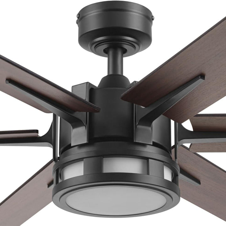 Honeywell Ceiling Fan, Color Changing LED & Remote Control, 60", Black(Open Box)