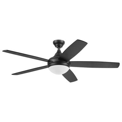 Prominence Home Ashby 52" Ceiling Fan w/Light, Remote, & 5 Blades, Black/Ebony - VMInnovations