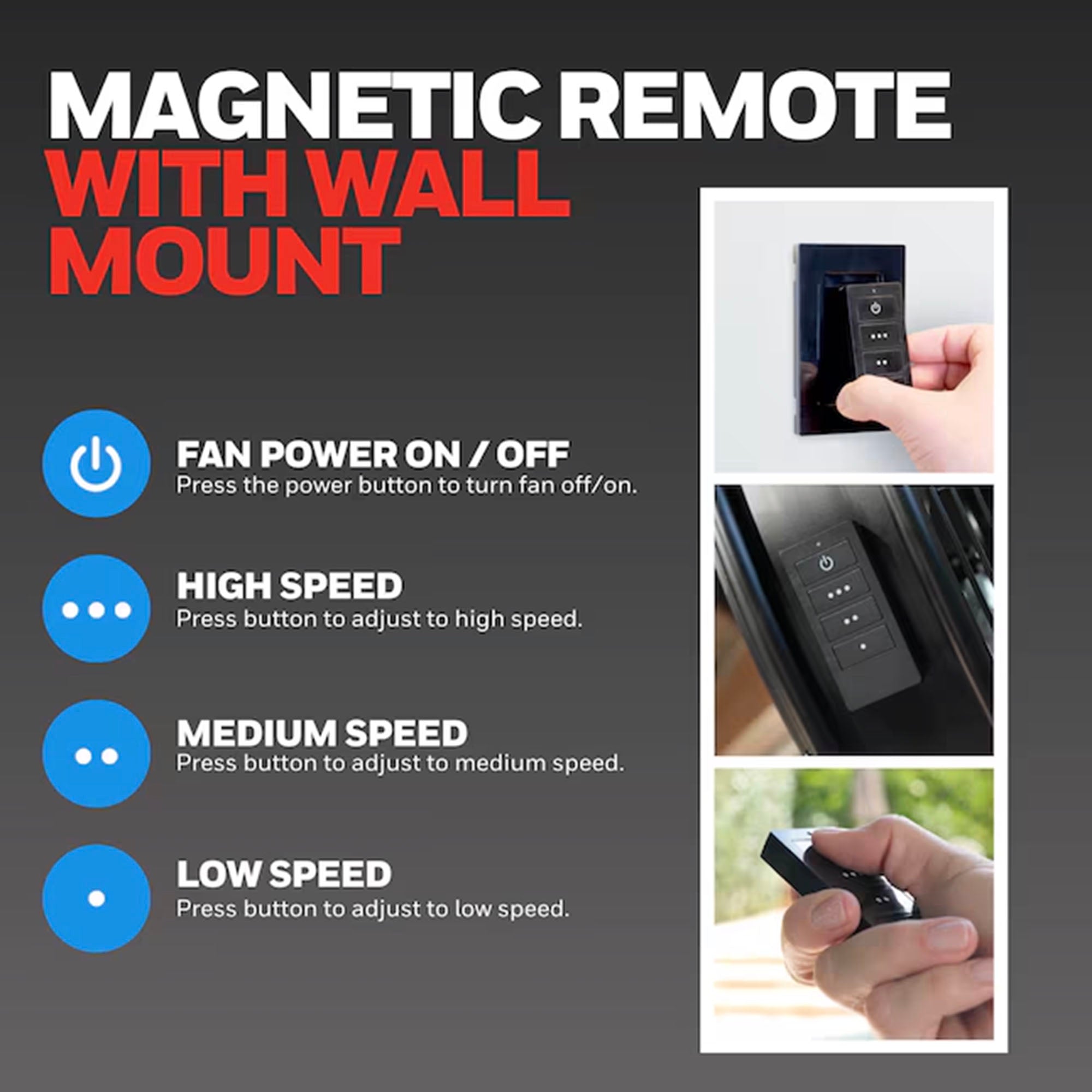 Honeywell Garage Ceiling Fan, 18” 3 Speed Indoor Outdoor Fan,Matte Blk(Open Box) - VMInnovations