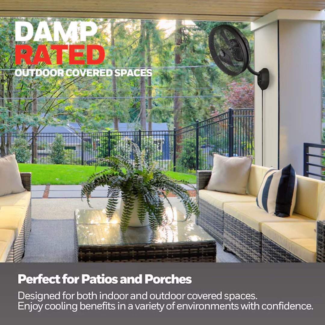 Honeywell 18" Wall Mount Outdoor Oscillating Airflow Fan and Remote (Used)