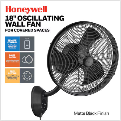 Honeywell 18" Wall Mount Outdoor Oscillating Airflow Fan and Remote (Used) - VMInnovations