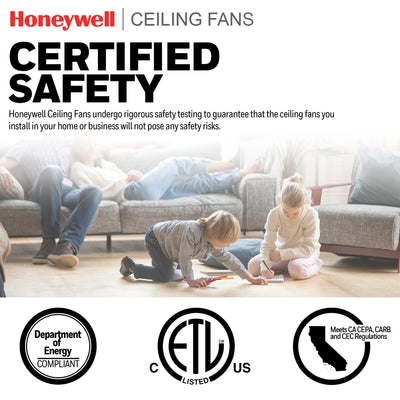 Honeywell Conifer 42 In Ceiling Fan W LED Light & Remote, Matte Black (Open Box)