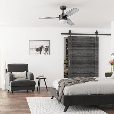 Honeywell Conifer 42 In Ceiling Fan W LED Light & Remote, Matte Black (Open Box)