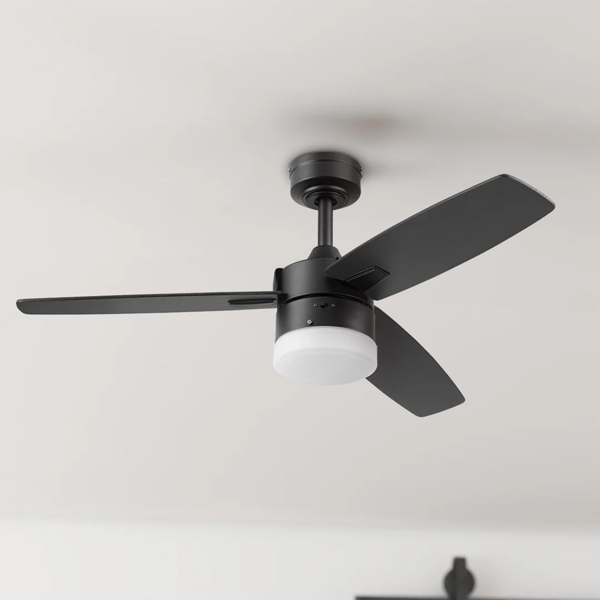 Honeywell Conifer 42 Inch Ceiling Fan with LED Light and Remote, Matte Black