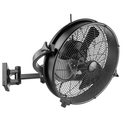 Mule 18 Inch Adjustable Outdoor Wall Fan Extended Arm 3 Speed, Black (Open Box) - VMInnovations