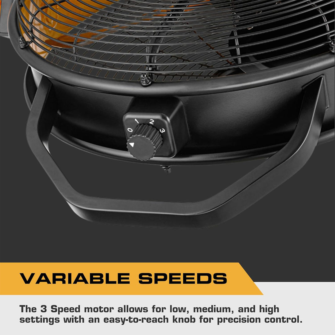 Mule 18" Fan, Dual Height Ceiling Mounting options, Standard 3-Prong (Open Box)