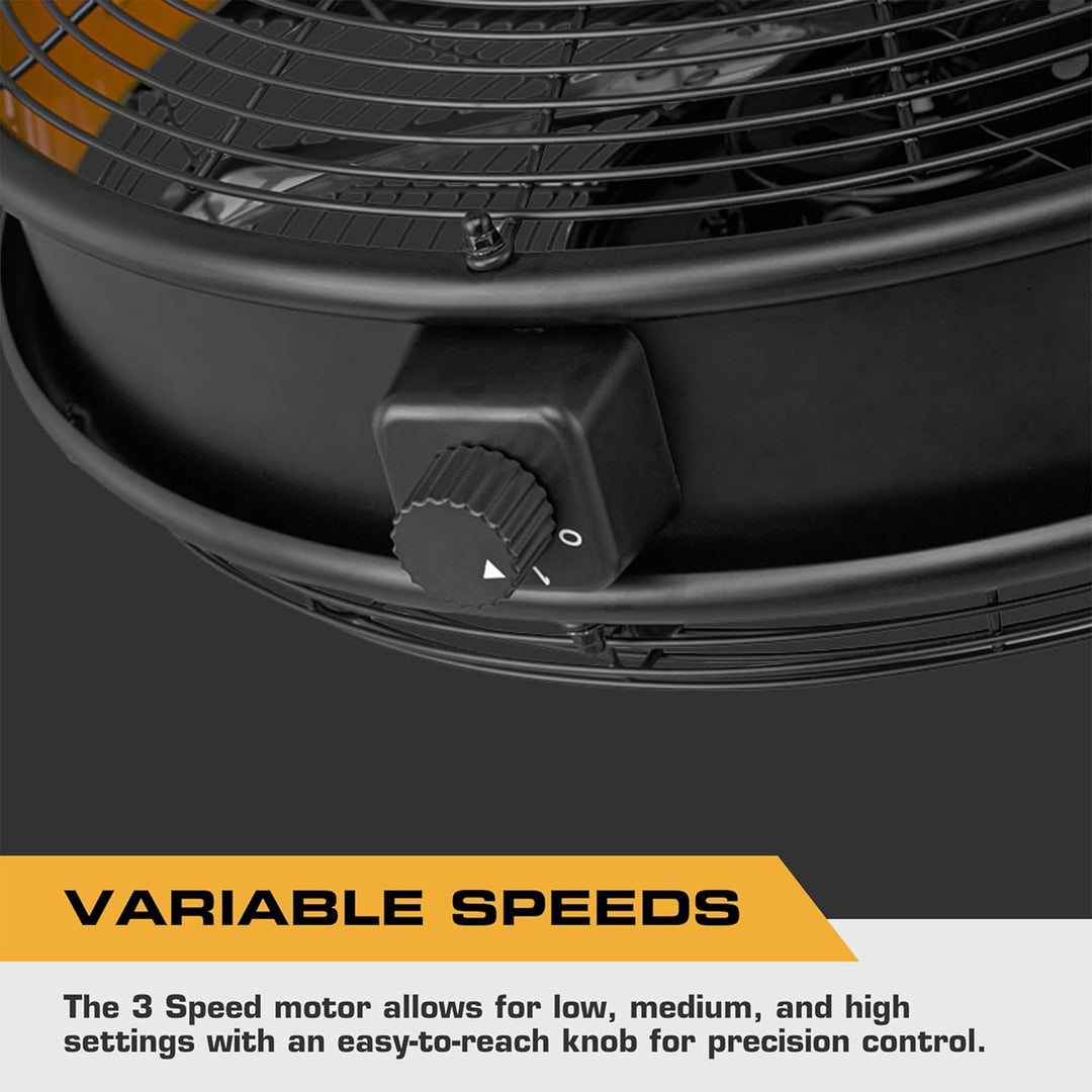 Mule Garage Fan XL w/ Remote, 18 Inch Wall Mount Fan for Workshop or Home Gym