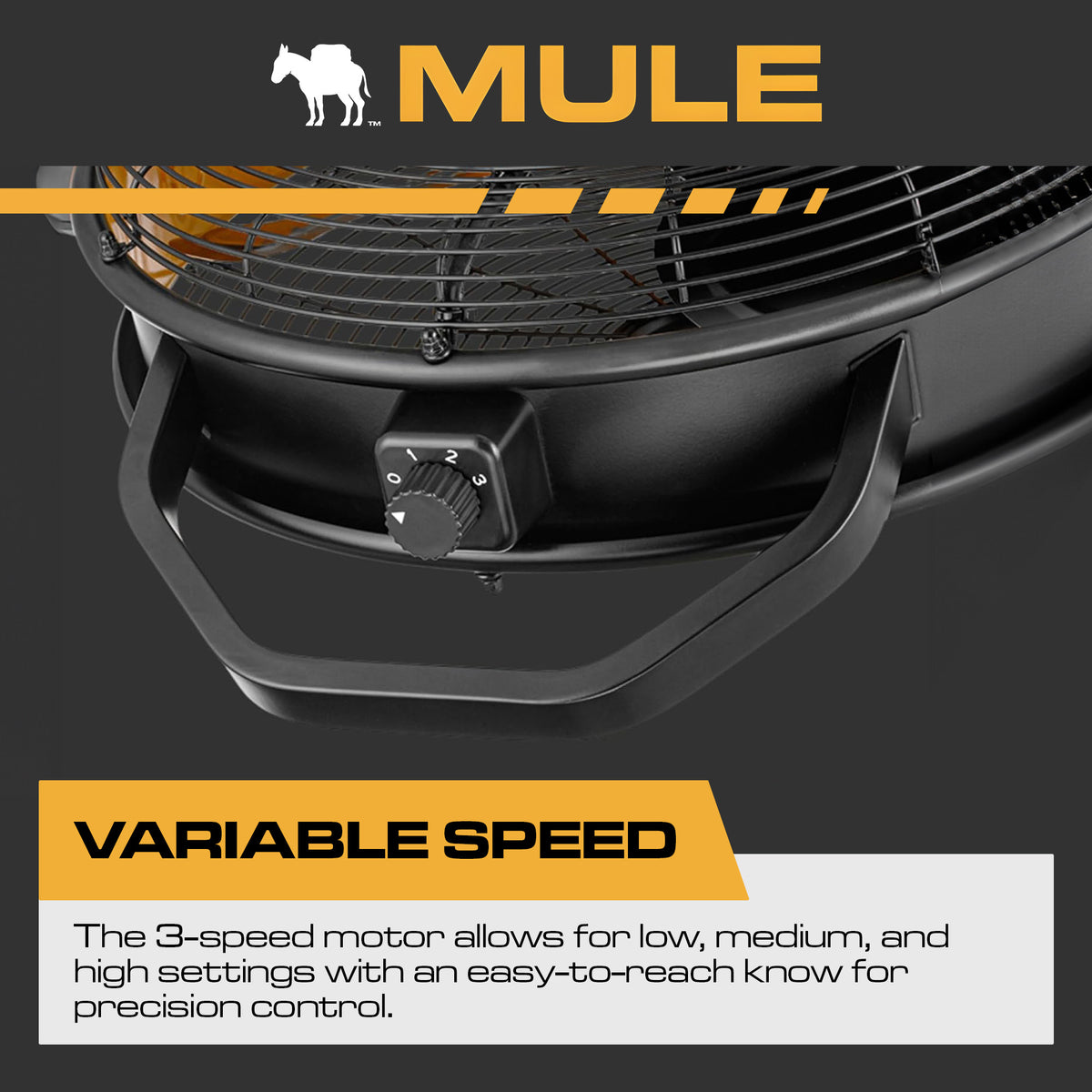 Mule 18" Fan XL, Dual Height Ceiling Mounting, Standard 3-Prong Plug (For Parts)