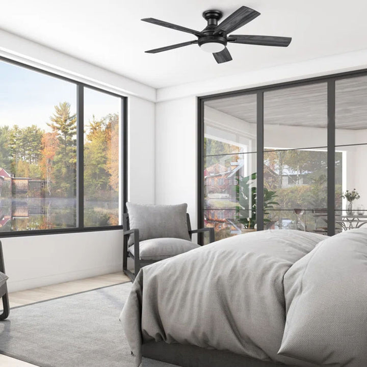 Honeywell Radstock 52" Ceiling Fan w/ Remote, & Reversible Blades, Matte Black