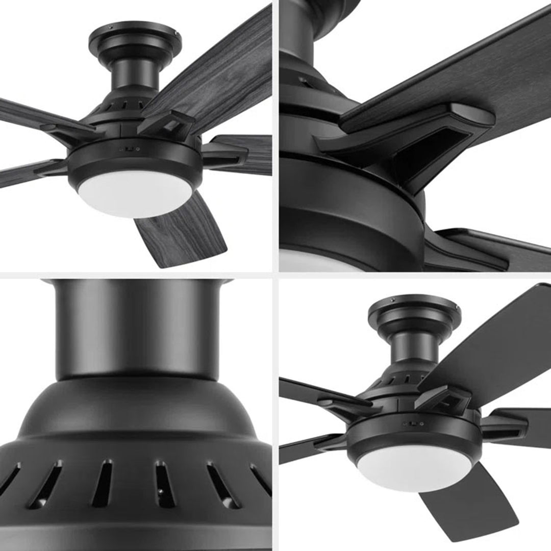 Honeywell Radstock 52" Ceiling Fan w/ Remote, & Reversible Blades, Matte Black
