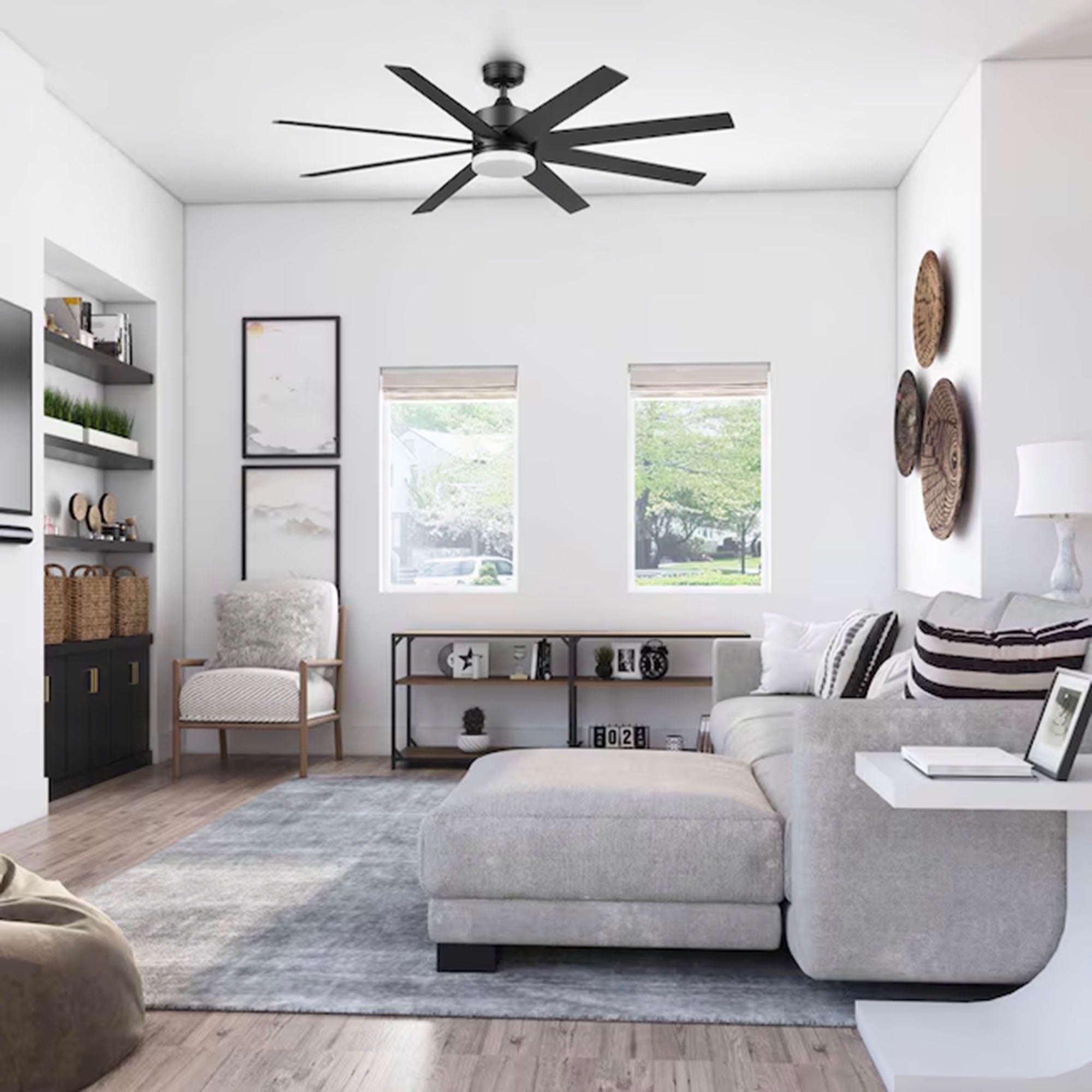 Honeywell 62" Kildee Ceiling Fan LED Remote 8 Blade Outdoor Dual Mount(Open Box) - VMInnovations