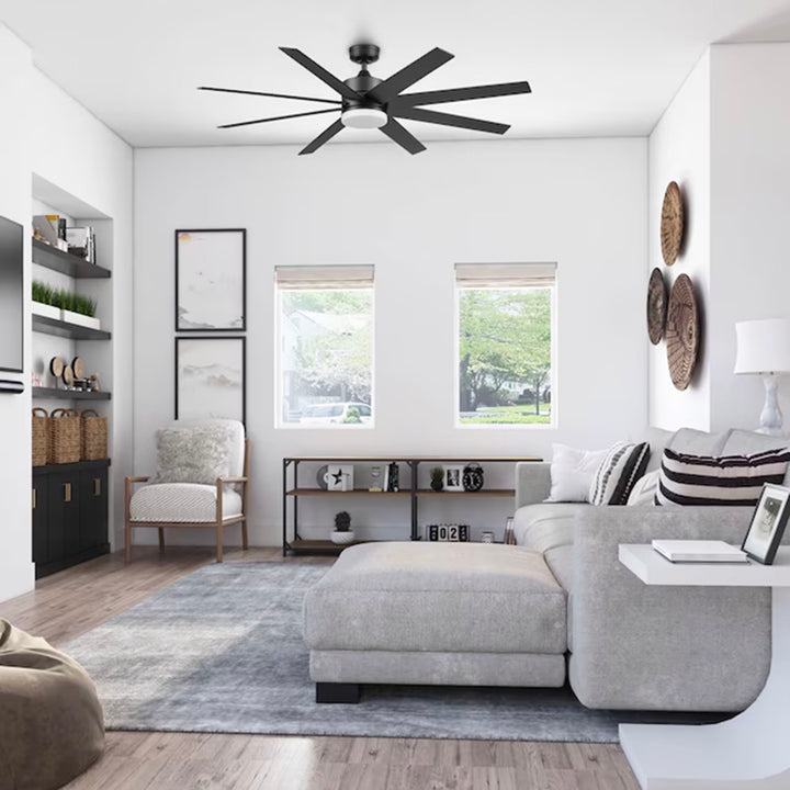 Honeywell 62" Kildee Ceiling Fan LED Remote 8 Blade Outdoor Dual Mount(Open Box) - VMInnovations