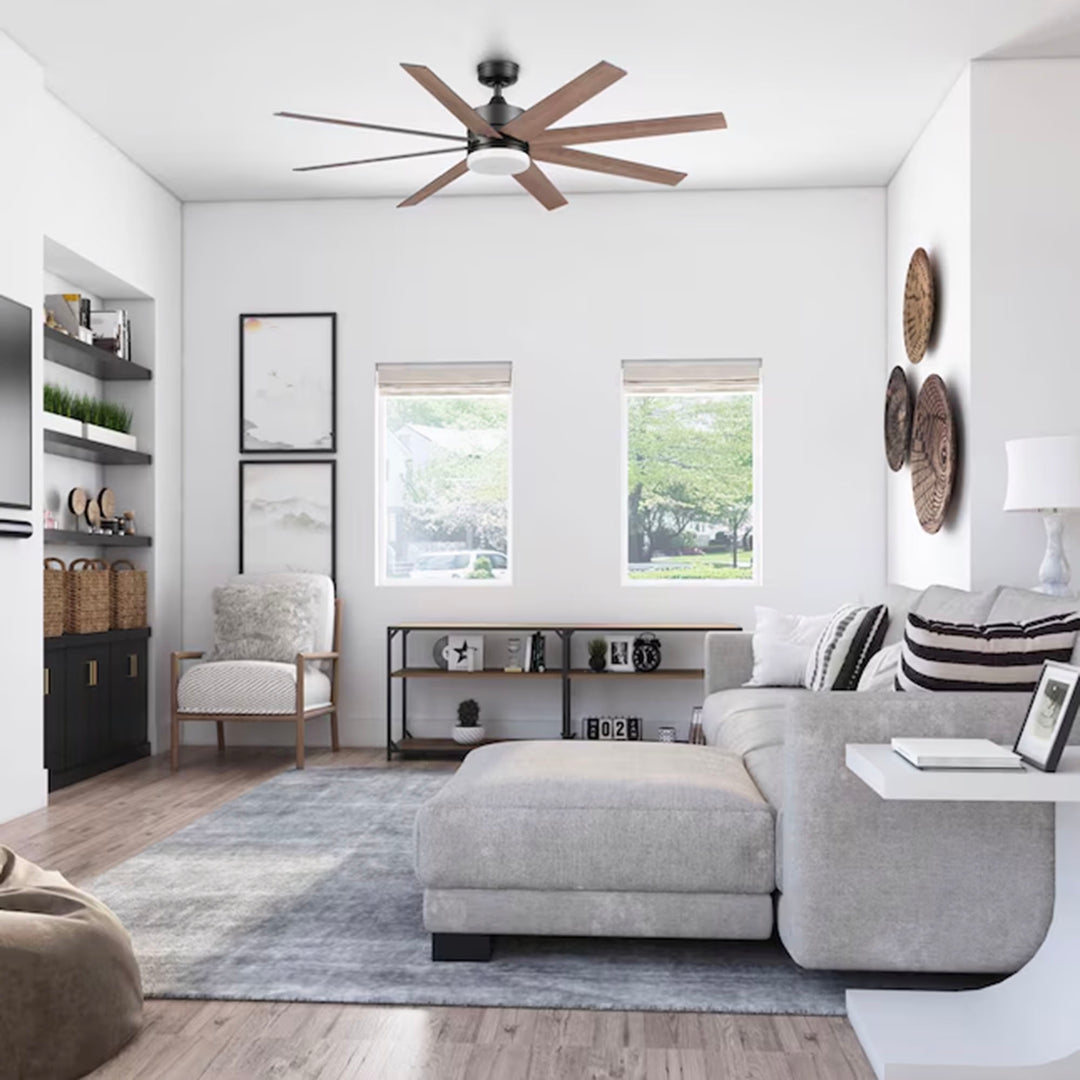 Honeywell 62" Kildee Ceiling Fan LED Remote 8 Blade Outdoor Dual Mount(Open Box)